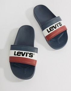 Шлепанцы с логотипом Levis Sports - Темно-синий