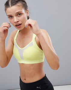 Бюстгальтер с сетчатыми вставками Puma Curl - Желтый
