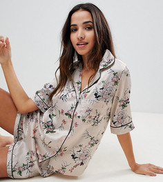 Атласная пижама с цветочным принтом Boohoo - Мульти