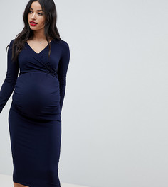 Платье миди с запахом Bluebellle Maternity - Темно-синий