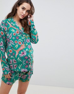 Пижама из 100% модала с цветочным принтом ASOS DESIGN Maternity - Мульти