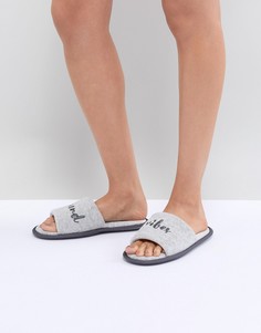 Махровые слиперы ASOS DESIGN Nexon Weekend Vibes - Серый