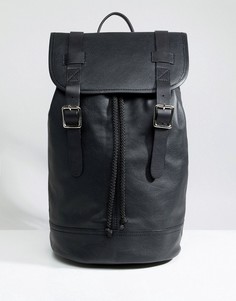 Черный кожаный рюкзак ASOS DESIGN - Черный