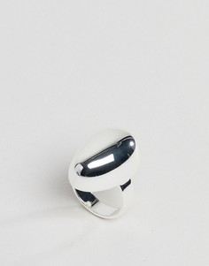 Посеребренное кольцо яйцевидной формы ASOS DESIGN - Серебряный