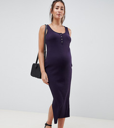 Платье макси в рубчик New Look Maternity - Темно-синий