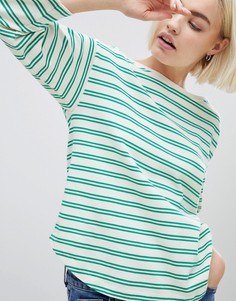 Топ в полоску из органического хлопка Mads Norgaard - Зеленый