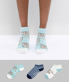 3 пары спортивных носков с принтом Sock Shop - Мульти