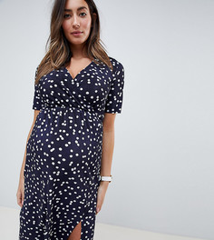 Платье миди в горошек с запахом ASOS DESIGN Maternity - Мульти