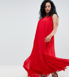Плиссированное платье макси Missguided Plus - Красный