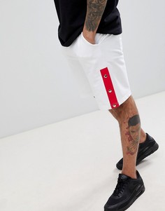 Белые трикотажные шорты с кнопками boohooMAN - Белый