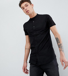 Черная облегающая рубашка с трикотажными рукавами SikSilk TALL эксклюзивно для ASOS - Черный