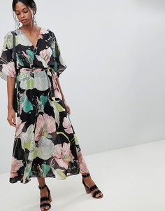 Платье макси с цветочным принтом и открытой спиной Liquorish - Мульти