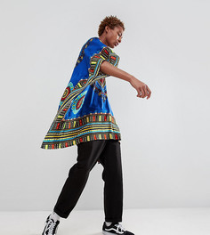 Свободная туника с принтом Reclaimed Vintage Revived - Темно-синий