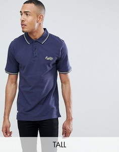 Поло с контрастной отделкой Replika Tall - Темно-синий