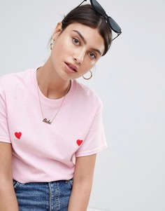 Футболка с сердечками Missguided - Розовый