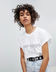 Белая футболка с логотипом Cheap Monday - Белый