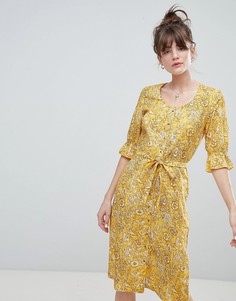 Платье миди с цветочным принтом Leon and Harper - Желтый