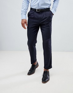 Укороченные темно-синие брюки в тонкую полоску FoR - Серый