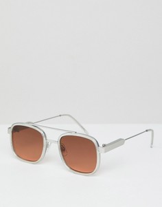 Квадратные солнцезащитные очки с коричневыми стеклами в прозрачной оправе Spitfire - Очистить