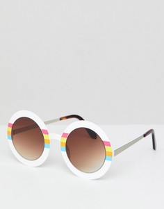 Круглые белые солнцезащитные очки Spitfire - Белый