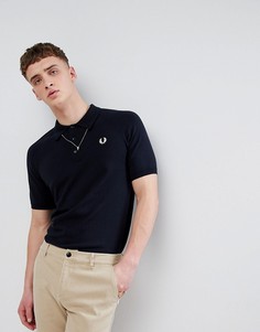 Темно-синее вязаное поло с рукавами реглан Fred Perry REISSUES - Темно-синий