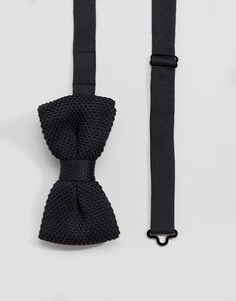 Черный вязаный галстук-бабочка Devils Advocate - Черный