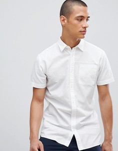 Льняная рубашка с короткими рукавами Selected Homme - Белый