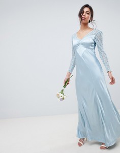 Платье макси с кружевными рукавами Ghost bridesmaid - Синий