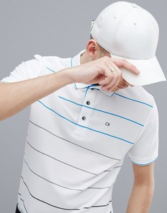 Поло белого цвета с градиентными полосками Calvin Klein Golf CKMS18106 - Белый