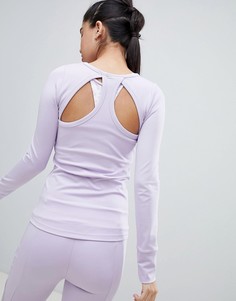 Спортивный лонгслив с открытой спиной Kisaiya - Фиолетовый