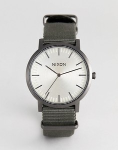 Часы с зеленым парусиновым ремешком Nixon A1059 - Зеленый