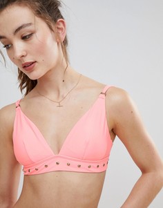 Персиковый бикини-топ с треугольными чашечками Hunkemoller - Розовый