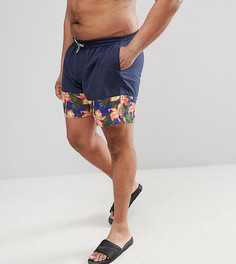 Шорты для плавания с цветочными вставками Replika - Темно-синий