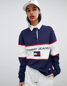 Рубашка-регби с логотипом Tommy Jeans 90s Capsule 5.0 - Темно-синий