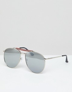 Солнцезащитные очки-авиаторы с зеркальными стеклами 7x - Серебряный