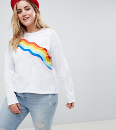 Лонгслив с принтом ASOS DESIGN Curve - Белый