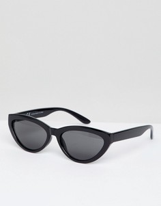 Черные солнцезащитные очки кошачий глаз с овальными стеклами Weekday - Черный