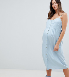 Платье миди на пуговицах New Look Maternity - Синий