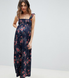 Сарафан макси с бретельками-оборками и цветочным принтом ASOS DESIGN Maternity - Мульти