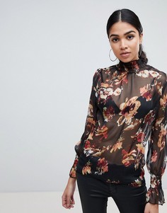 Блузка с цветочным принтом AX Paris - Мульти