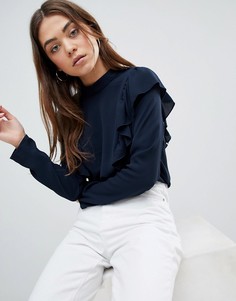 Блузка с оборками JDY Ditte - Темно-синий