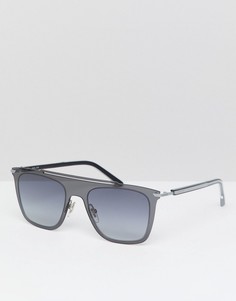 Солнцезащитные очки в квадратной серебристой оправе Police - Серебряный