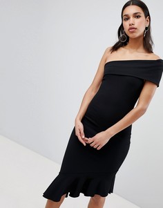 Асимметричное платье с оборкой по краю Jessica Wright - Черный