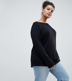 Легкий трикотажный лонгслив ASOS DESIGN Curve - Черный