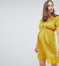 Чайное платье мини с принтом Glamorous - Желтый
