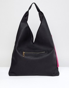 Черная сумка на плечо с кисточками Yoki Fashion - Черный