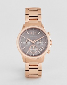 Часы-хронограф 35 мм цвета розового золота Armani Exchange AX4354 - Золотой