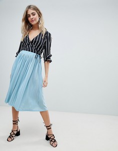 Плиссированная юбка миди Missguided - Синий