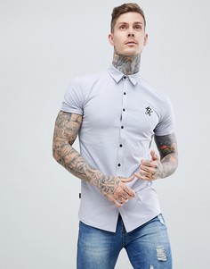 Серая трикотажная рубашка с короткими рукавами Gym King - Серый