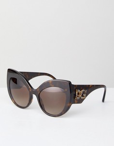 Круглые солнцезащитные очки Dolce & Gabbana - Коричневый